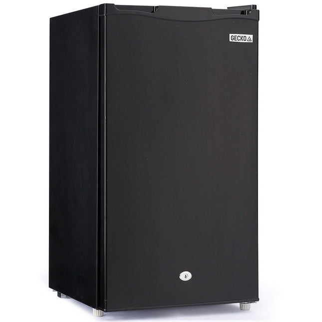 GECKO 95L Portable Upright Fridge and Freezer, 12V/24V for Camping, Caravans, Black.