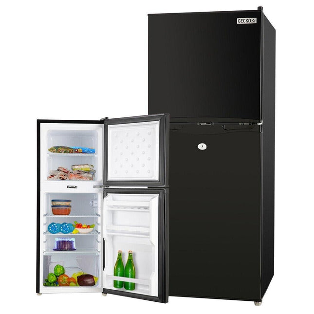 GECKO 125L Portable Upright Fridge, 12V/24V for Motorhome, Caravan, Black.