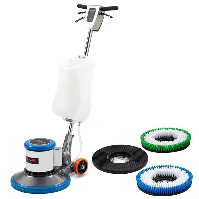 Auch 17" Commercial Orbital Scrubber & Polisher, Hard Floor Buffer, Carpet Cleaner, 12L Solution Tank, 2 Brushes.