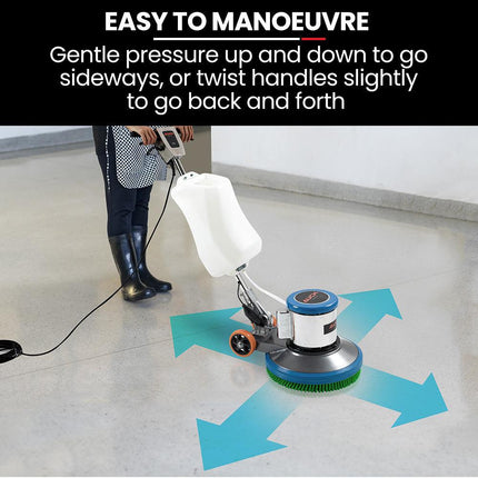 Auch 17" Commercial Orbital Scrubber & Polisher, Hard Floor Buffer, Carpet Cleaner, 12L Solution Tank, 2 Brushes.