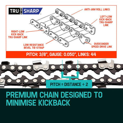 BAUMR-AG 12" Bar Replacement Spare Chainsaw Chain 3/8 .050 Gauge DL 44.