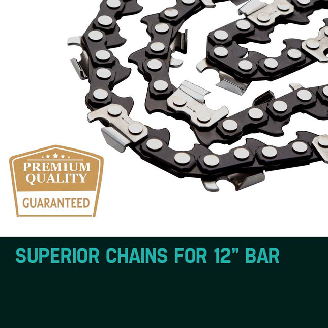 2 x 12 Baumr-AG Chainsaw Chain 12in Bar Spare Part Replacement Suits Pole Saws.