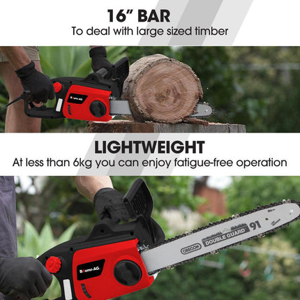 BAUMR-AG 2000W Electric Chainsaw, 16 Inch Oregon Bar and Chain.