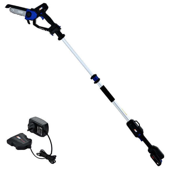 POWERBLADE SW7 20V Cordless Convertible Mini Chainsaw Pole Saw Kit, Telescopic Electric Tree Pruner with Lithium Battery & Fast Charger.