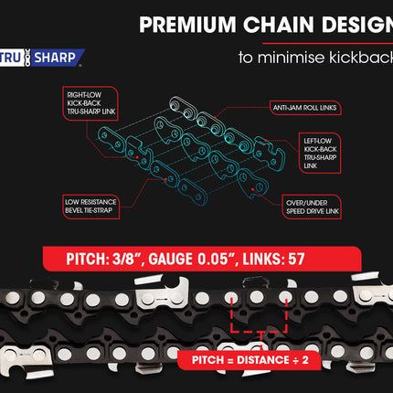 Baumr-AG 38CC Petrol Commercial Chainsaw 16 Bar E-Start 3.2 HP Chain Saw.