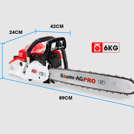 Baumr-AG 52CC Petrol Commercial Chainsaw 20 Bar E-Start Chain Saw.