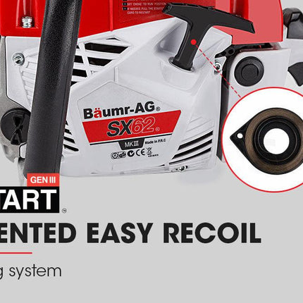 Baumr-AG 62CC Petrol Commercial Chainsaw 20 Bar E-Start Pruning Chain Saw.