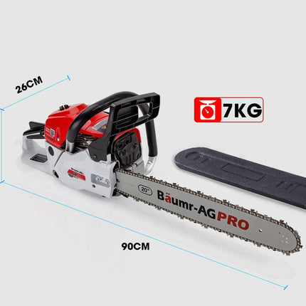 Baumr-AG 62CC Petrol Commercial Chainsaw 20 Bar E-Start Pruning Chain Saw.