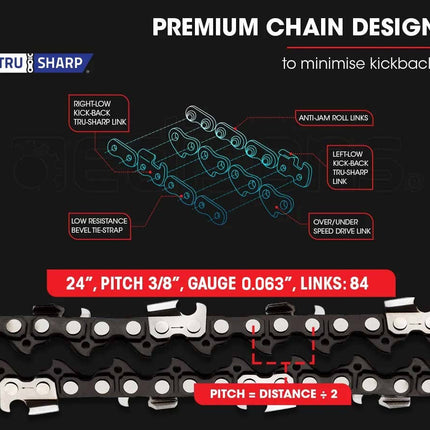 BAUMR-AG Petrol Commercial Chainsaw 24 Bar E-Start Chain Saw Top Handle Pruning.