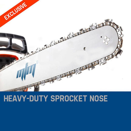 MTM Petrol Commercial Chainsaw 22 Bar E-Start Tree Pruning Chain Saw Top Handle.