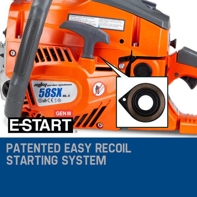 MTM Chainsaw Petrol Commercial 20 Bar E-Start Tree Pruning Chain Saw HP.