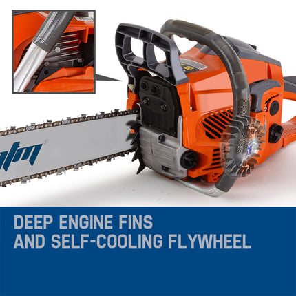 MTM Chainsaw Petrol Commercial 20 Bar E-Start Tree Pruning Chain Saw HP.