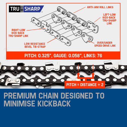 MTM Chainsaw Petrol Commercial 20 Bar E-Start Tree Pruning Chain Saw HP.
