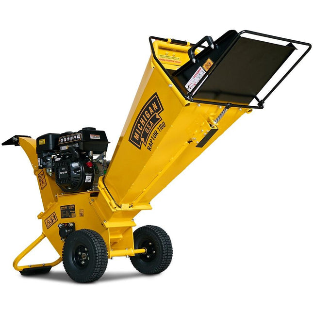 MICHIGAN 7HP 212cc Petrol Wood Chipper, Tree Mulcher - Raptor 1100.