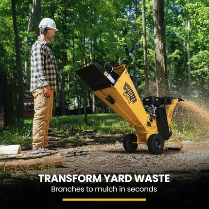 MICHIGAN 7HP 212cc Petrol Wood Chipper, Tree Mulcher - Raptor 1100.