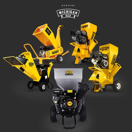 MICHIGAN 7HP 212cc Petrol Commercial Wood Chipper Shredder, Tree Mulcher - Raptor 950.