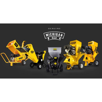 MICHIGAN 18HP 420cc Petrol Commercial Wood Chipper, Towable, Tree Mulcher - Ravenger 1950.
