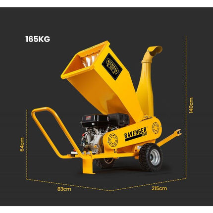 MICHIGAN 18HP 420cc Petrol Commercial Wood Chipper, Towable, Tree Mulcher - Ravenger 1950.