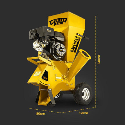 MICHIGAN 18HP 420cc Petrol Commercial Wood Chipper, Tree Mulcher - Ravenger 1750.