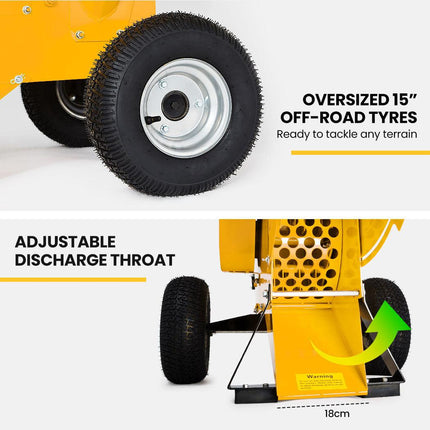 MICHIGAN 18HP 420cc Petrol Commercial Wood Chipper, Tree Mulcher - Ravenger 1750.