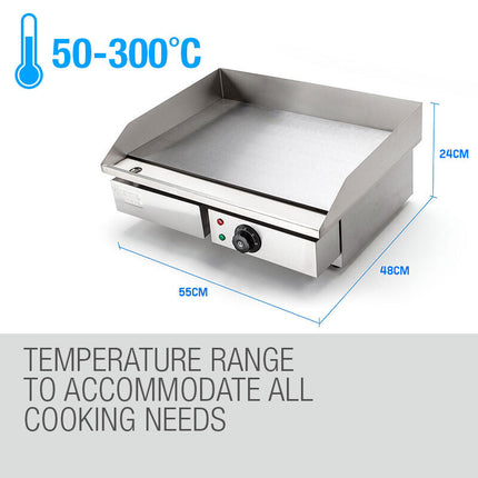 THERMOMATE Electric Griddle Grill BBQ Hot Plate Commercial Stainless Steel.