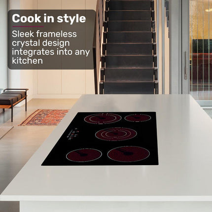 EuroChef 90cm 5 Zone Ceramic Cooktop, 8900W Electric, FlexiZone Adjustable Size Hobs, Touch Controls.