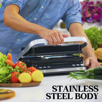 EUROCHEF EUC-CG7 Smart Multi Contact Grill Sandwich Panini Press Maker Fast Cafe Style.