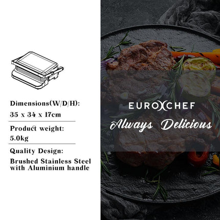 EUROCHEF EUC-CG7 Smart Multi Contact Grill Sandwich Panini Press Maker Fast Cafe Style.