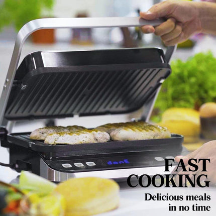 EUROCHEF EUC-CG7 Smart Multi Contact Grill Sandwich Panini Press Maker Fast Cafe Style.