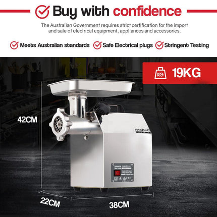 EUROCHEF Meat Grinder Mincer Food Commercial Electric Machine Chopper Shredder.