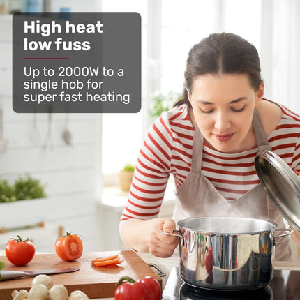 EUROCHEF Double Induction Cooktop, 9 Heat Levels, Fast Electric Portable Cooker, Touch Controls, Standard 10A Power Plug.