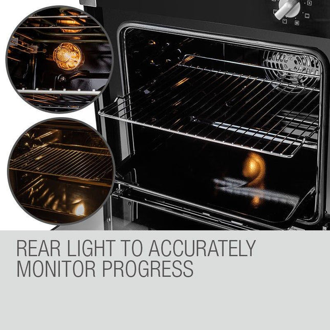 EuroChef 60cm Stainless Built-in 70L Grill 8 Function Fan Forced Electric Wall Oven.