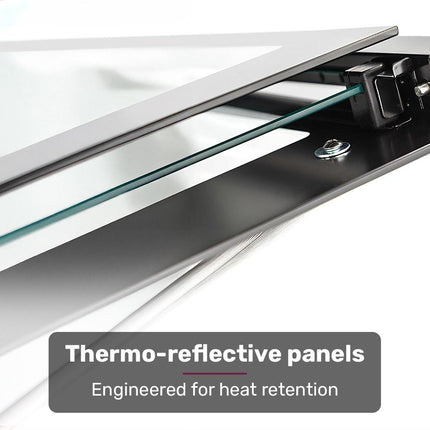EuroChef 60cm Stainless Built-in 70L Grill 8 Function Fan Forced Electric Wall Oven.