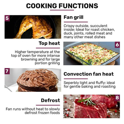 EuroChef 60cm Stainless Built-in 70L Grill 8 Function Fan Forced Electric Wall Oven.