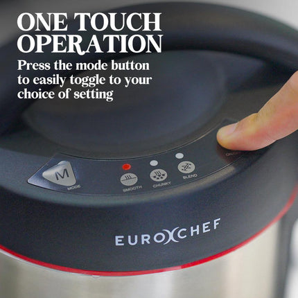 EUROCHEF Soup Maker Blender Smoothie Compact Hot Cold Stainless Steel Mixer.
