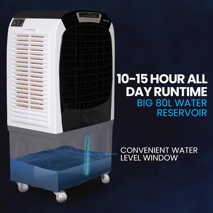 POLYCOOL 450W 80L Evaporative Air Cooler, Commercial Grade, Remote Control, Fan.