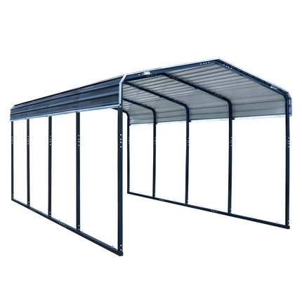 SHADE SHIELD Single Carport Shed 3.3 x 6 x 2.9m, Galvanised Steel Frame, Powder Coated Gable Roof, Shelter for Car Caravan Boat Tractor Agricultural.