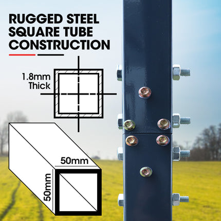 SHADE SHIELD Single Carport Shed 3.3 x 6 x 2.9m, Galvanised Steel Frame, Powder Coated Gable Roof, Shelter for Car Caravan Boat Tractor Agricultural.