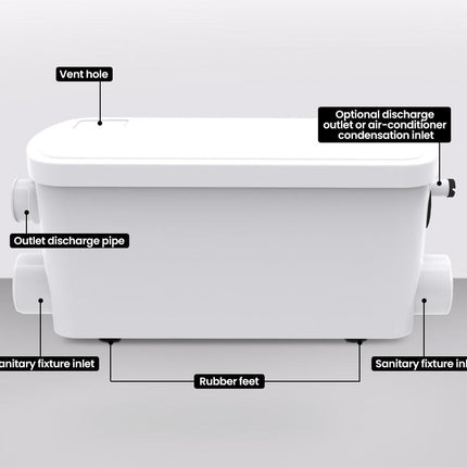PROTEGE 2 Inlet Grey Water Pump for Bathroom Fixtures Shower Basin Bath.