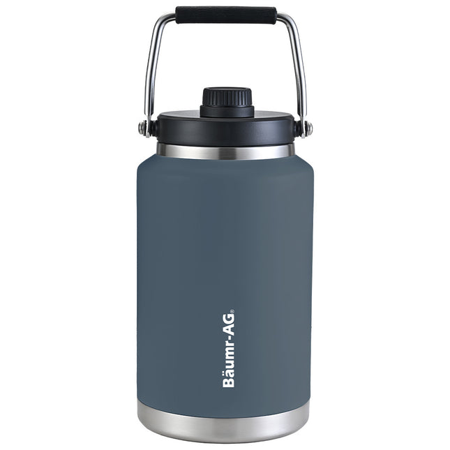 Baumr-AG 3.8L Double Wall Insulated Stainless Steel Water Bottle, Drink Jug with Handle, Blue.