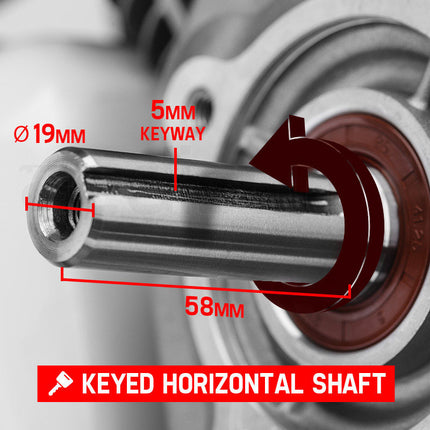 Baumr-AG 6.5HP Petrol Engine Stationary Motor OHV Horizontal Shaft Electric Start Recoil.