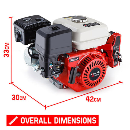 Baumr-AG 6.5HP Petrol Engine Stationary Motor OHV Horizontal Shaft Electric Start Recoil.