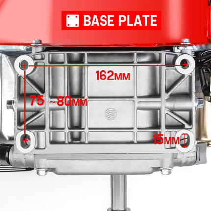 Baumr-AG 6.5HP Petrol Engine Stationary Motor OHV Horizontal Shaft Electric Start Recoil.