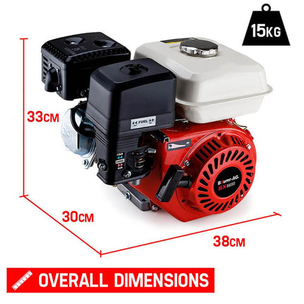 Baumr-AG 6.5HP Petrol Stationary Engine Motor 4-Stroke OHV Horizontal Shaft Recoil Start.