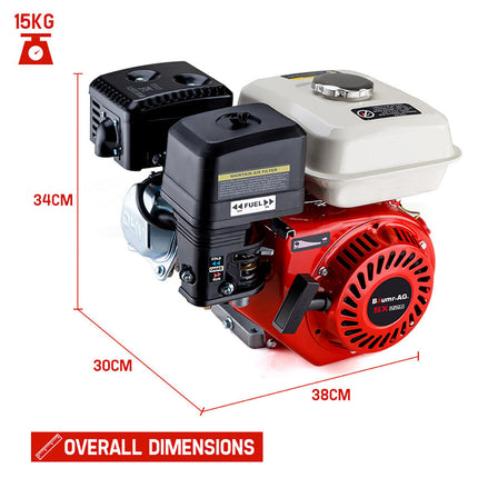 Baumr-AG 7HP Petrol Stationary Engine OHV 4-Stroke Horizontal Shaft Replacement Motor.