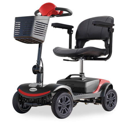 EQUIPMED 2-in-1 Folding Rollator Wheelchair Adjustable Mobility Walker w/ Park Brakes & Bag, Silver.
