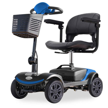 EQUIPMED Electric Mobility Scooter Portable Folding for Elderly Older Adult, SmartRider Black & Blue.