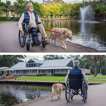 EQUIPMED 24 Inch Folding Wheelchair Lightweight Portable for Elderly and Disabled, Grey.