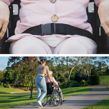 EQUIPMED 24 Inch Folding Wheelchair Lightweight Portable for Elderly and Disabled, Grey.