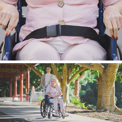 EQUIPMED 24 Inch Folding Wheelchair Lightweight Portable for Elderly and Disabled, Grey.